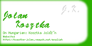 jolan kosztka business card